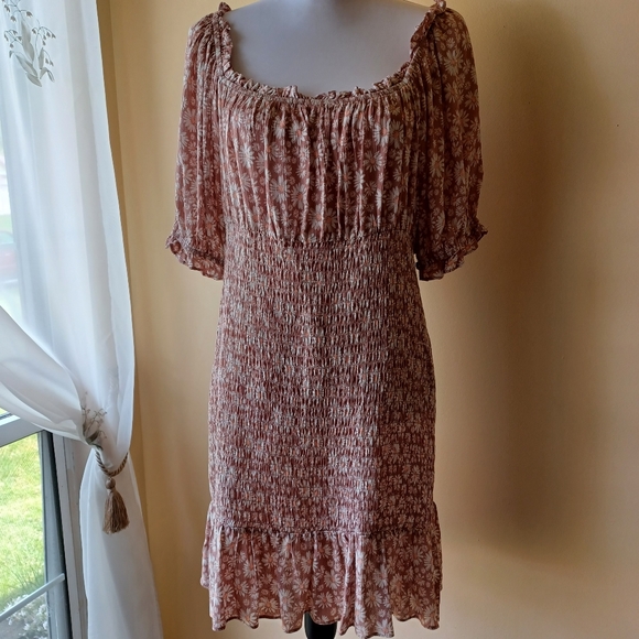 Lily Ruffle Sleeve, Floral Smocked Dress; Ankle Length main image 1